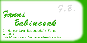 fanni babincsak business card